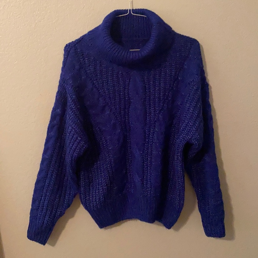 Blue Turtleneck Sweater